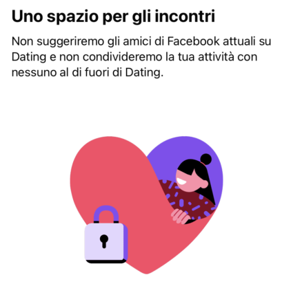 cuore con lucchetto di Facebook dating